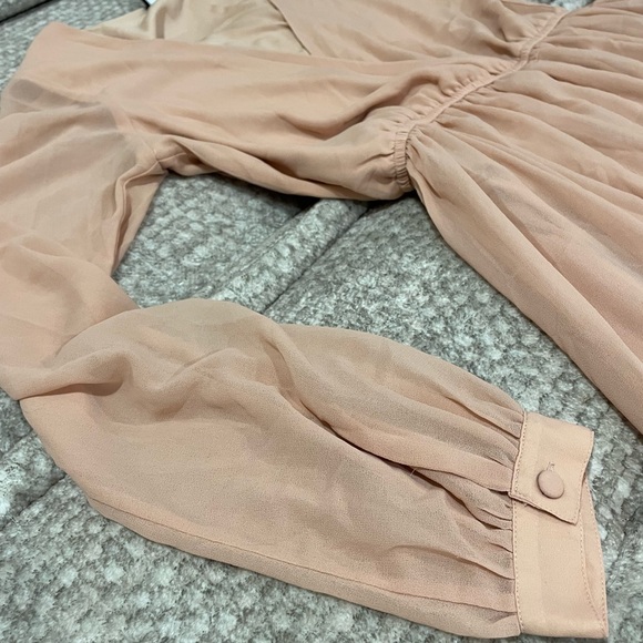 V-Neck High Slit Peach colored dress (see photos for imperfections) - Picture 5 of 11